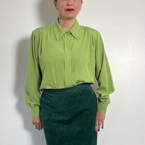 90's Vintage Yves St. Clair Green Shirt - Size L